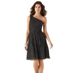 WHBM One Shoulder Polka Dot Dress